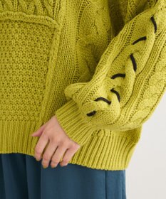 Green Parks 変形ケーブルニットプルオーバー