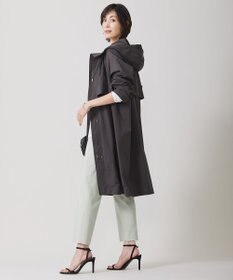 ICB 【撥水加工】 メモリーストレッチタフタ フーデットコート