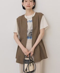 AMERICAN HOLIC 【イージーケア】リネンライクペプラムベスト