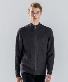 JOSEPH HOMME 【新柄】 ヴィスコースリンクス　ハイネックジップアップカーディガン