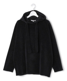 23区 【SLOW/一部店舗限定】ベロア風ニット パーカー