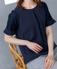 Tiaclasse 【新色追加・洗える】体型カバーも叶うレーススリーブブラウス