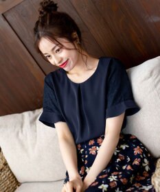 Tiaclasse 【新色追加・洗える】体型カバーも叶うレーススリーブブラウス