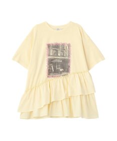 earth music&ecology 異素材ドッキンググラフィックTシャツ