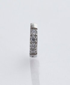 Phoebe 【金属アレルギー対応】ワンタッチビジューフープミニピアス(片耳)/サージカルステンレス シルバー