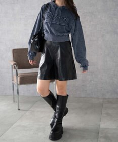 WEGO ロゴアシッドウォッシュパーカー