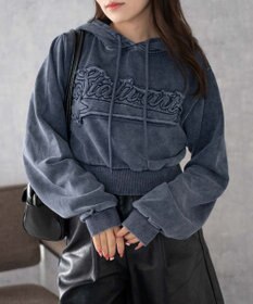 WEGO ロゴアシッドウォッシュパーカー