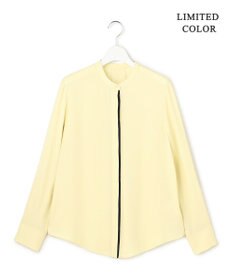 ICB L 【先行予約・WEB&一部店舗限定カラーあり】BackSatinAmunzen バンドカラーブラウス