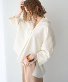 YECCA VECCA バルーン袖スキッパーシャツ