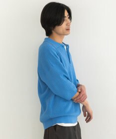 CRAFT STANDARD BOUTIQUE 透かし編み半袖ニットポロシャツ
