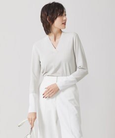 ICB 【WEB限定カラーあり・洗える】 シンセティックフルニードル Vネックプルオーバー