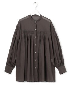 23区 L 【SLOW/一部店舗限定】コットンボイル ギャザー ブラウス