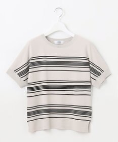 J.PRESS LADIES L 【洗える】レーヨンエリートストレッチ ボーダー ドルマン ニット