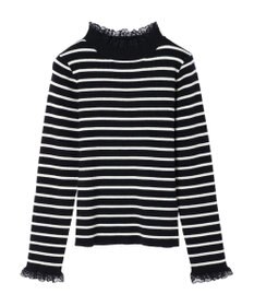 earth music&ecology レースドッキングリブニット