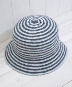 石田製帽 モヘヤ混ボーダー　バケット