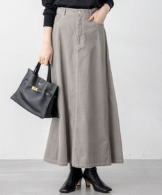 23区 L 【Oggi11月号掲載/洗える】コットン コーデュロイ スカート ライトグレー系