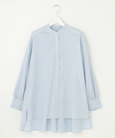 UNFILO 【GISELe 6月号掲載/洗える】リネンレーヨンバンドカラーシャツ