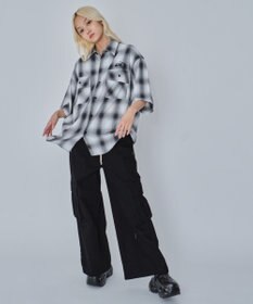 WEGO 【ユニセックス着用ITEM】グラフィックオンブレチェックシャツ（SS）