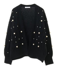 Green Parks パール付ケーブルニットカーディガン