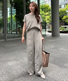 UNFILO 【接触冷感/吸水速乾】サマーセットアップ ワイドパンツ