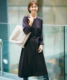 自由区 S 【WEB&一部店舗限定】ハーバルフロープリント8分袖 ワンピース