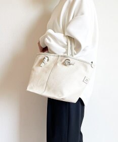 Hekhèr Le Style de Vie 【日本製 / 2WAY】コットンキャンバス×シュリンクレザー ノットハンドバッグ medium