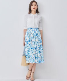 組曲 S スプレーローズプリント フレアスカート