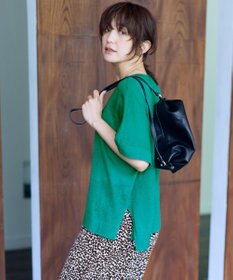 ANY リネンブレンドボクシーニット
