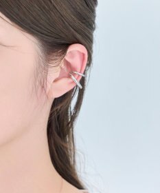 Phoebe 【金属アレルギー対応】ダブルシャインイヤーカフ　シルバー/ニッケルフリー