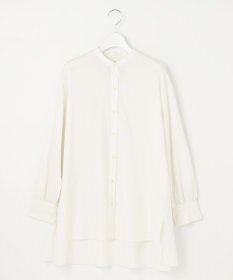 UNFILO 【GISELe 6月号掲載/洗える】リネンレーヨンバンドカラーシャツ