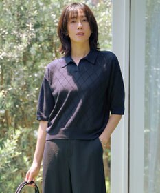 J.PRESS LADIES 【洗える・抗菌防臭】COTTON POLYESTER ポロ ニット