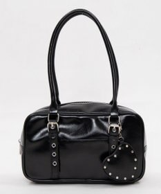 WEGO スタッズハートチャーム付きハトメボストン