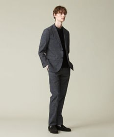 J.PRESS MEN 感動！？上品な見た目に着心地抜群なセットアップ【MECHANICAL】【超軽量 / 清涼感 / 洗える】ハイパワーストレッチ リネンルックパンツ