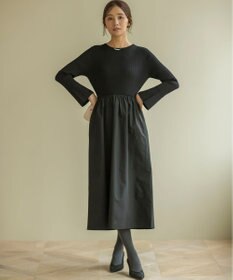 組曲 【WEB限定】リブニットコンビワンピース