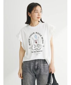 Green Parks ・ＤｏｕｂｌｅＦｌａｇｓ　フリルショルダープリントＴＥＥ