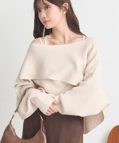 earth music&ecology 【2WAY】【洗濯機洗い可】SET2点クロスニット＋キャミソール