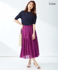 レングスを選べる！】コットンシルクローン ティアードスカート（KK36  