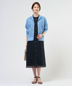 J.PRESS LADIES 【WEB限定カラーあり】SHEER LIGHT KNIT パーカー