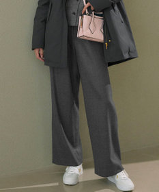 23区 L 【洗える】ハイカウントフラノ ドロスト ワイド パンツ