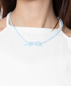 WEGO Lカラービーズリボンネックレス