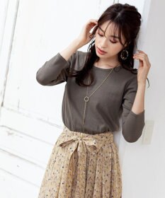 Tiaclasse 【洗える】異素材を組み合わせた花柄ドッキングワンピース