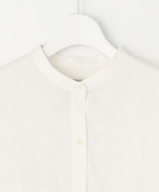 UNFILO 【GISELe 6月号掲載/洗える】リネンレーヨンバンドカラーシャツ