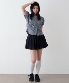 WEGO コンパクトギャザーチェックシャツ