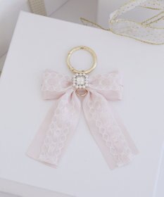 Maison de FLEUR ハシゴレースパールビジューリボンキーリング