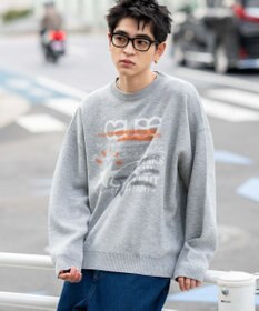 WEGO スプレーグラフィックニットプルオーバー