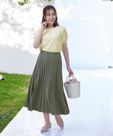 Tiaclasse L 【洗える】シアーチェック柄パフスリーブブラウス