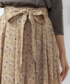 Tiaclasse 【洗える】異素材を組み合わせた花柄ドッキングワンピース