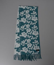AURORA LANVIN COLLECTION ランバン コレクション ローズ柄 ジャカードマフラー