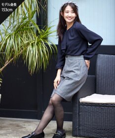 Tiaclasse 【洗える・スマート裏起毛】ジョーゼットフリルブラウス