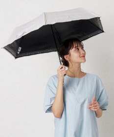 MOONBAT 【一級遮光/晴雨兼用】LANVIN en Bleu (ランバン オン ブルー)  折りたたみ日傘 ラメ刺繍 ピコレース